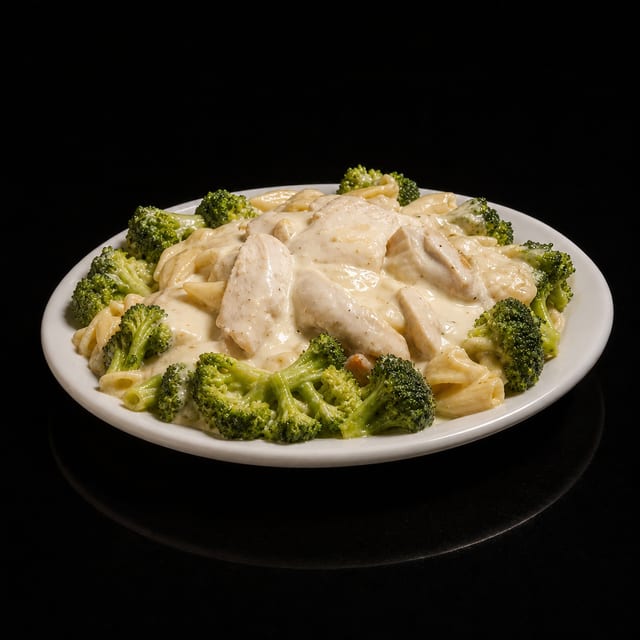 Chicken and Broccoli Alfredo.