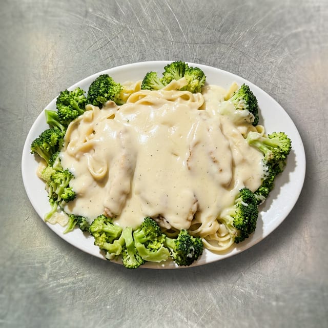 Chicken and Broccoli Alfredo.